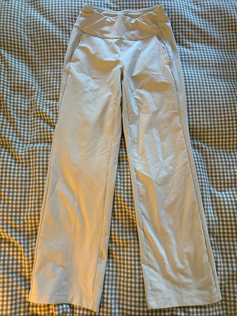 Light Beige womens Wide-Leg Performance Pants